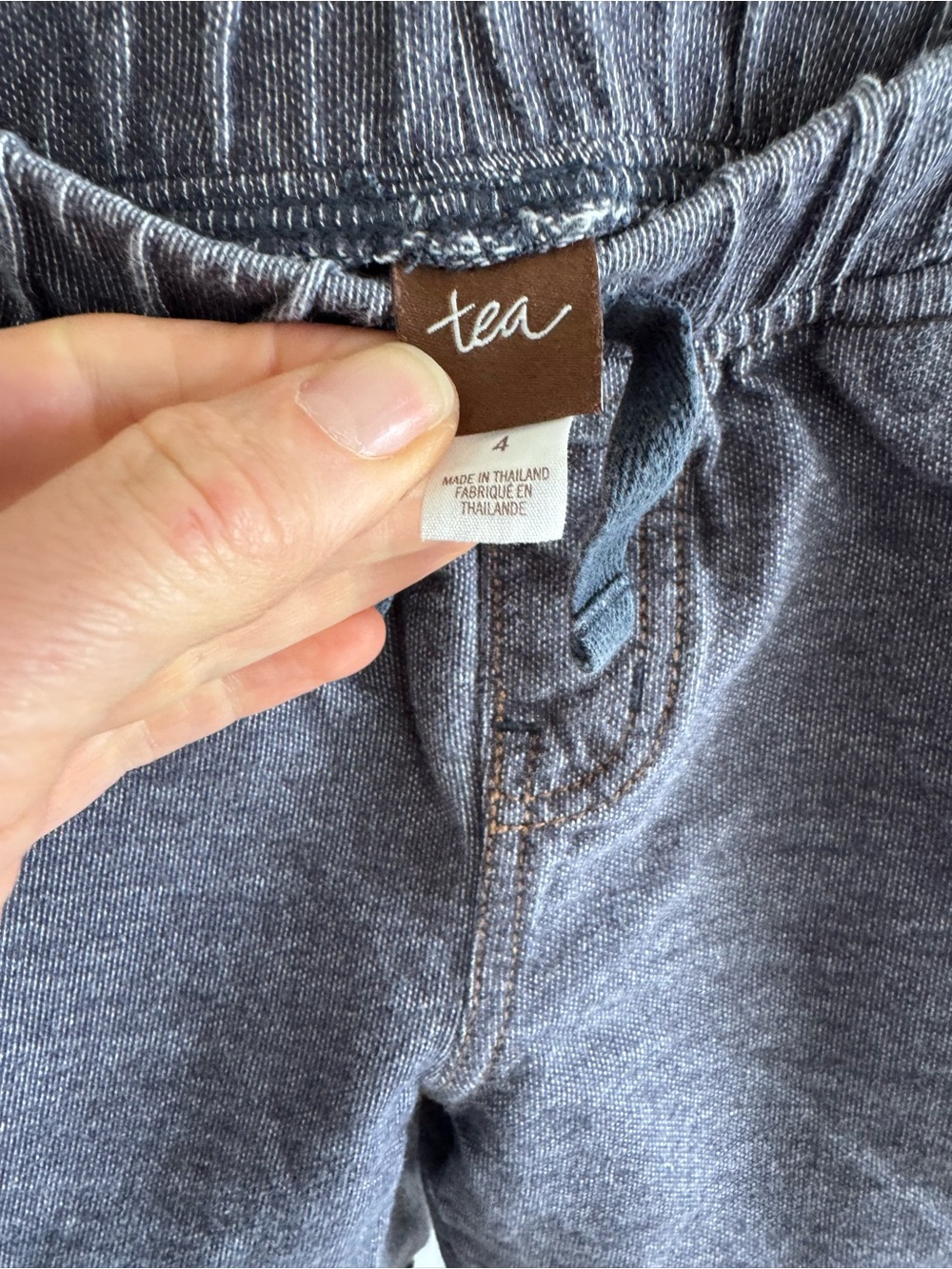 Tea Collection Heathered Navy Knit Drawstring Shorts - Picture 2 of 3